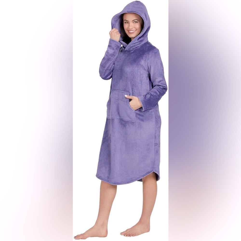 32 Degrees Lavender Purple Cozy Fleece Sleep Lounger Dress Size Small